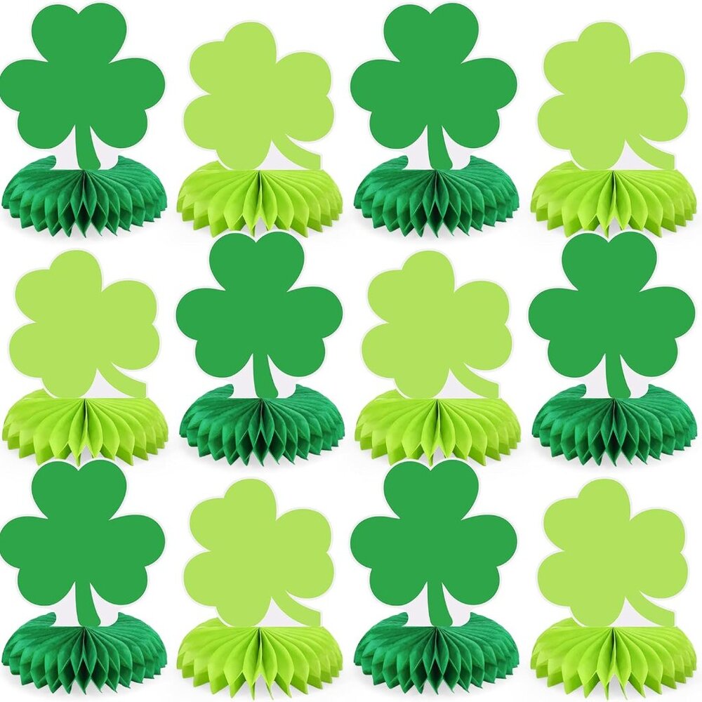 12 pack St. Patrick's Day Honeycomb Centerpieces Table Toppers
